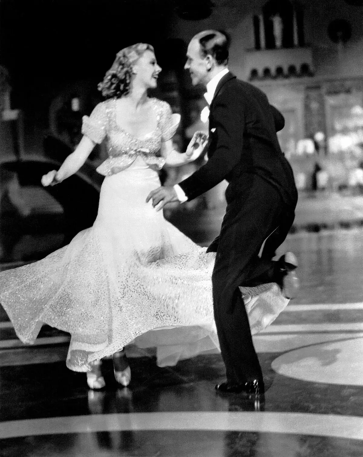 Ginger Rogers and Fred Astaire dancing in a 1935 publicity still for 'Top Hat' (file photo)