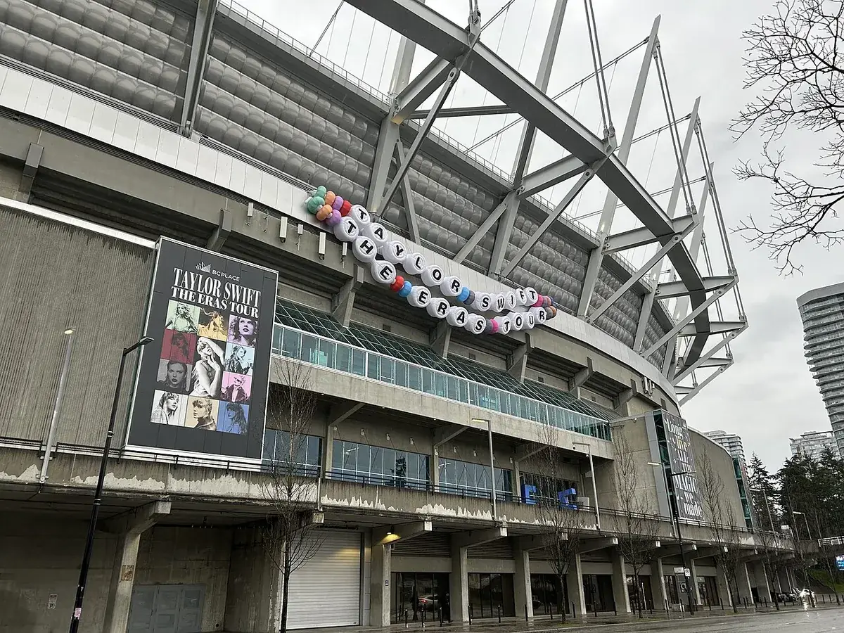 Exterior of BC Place in Vancouver during Taylor Swift's Eras Tour in December 2024 (file photo)