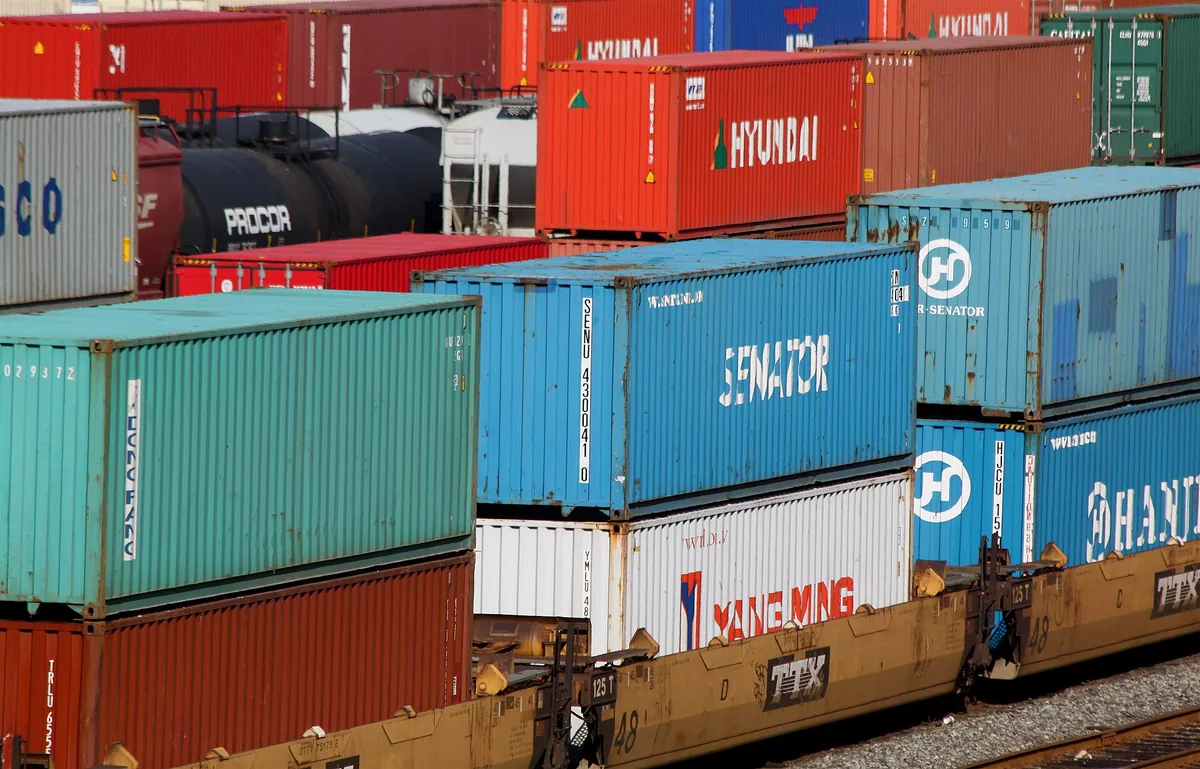 File photo of shipping containers at a port