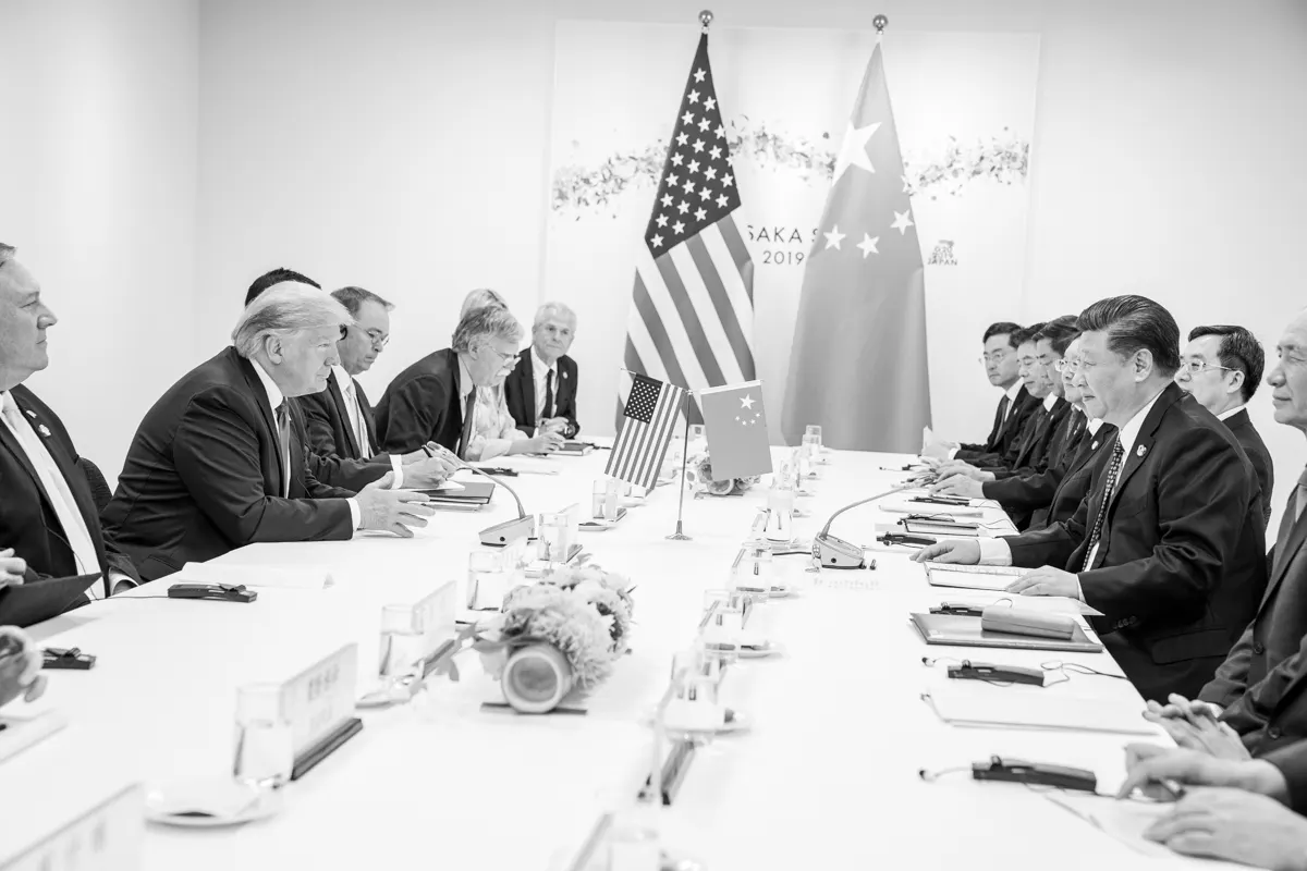 Donald Trump and Xi Jinping at the 2019 G20 summit in Osaka (file photo)